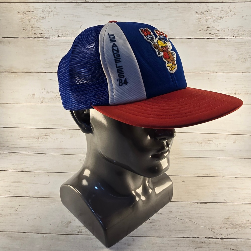 Vintage 1984 Los Angeles Olympics Sam the Eagle Trucker Hat Snapback Mesh Cap